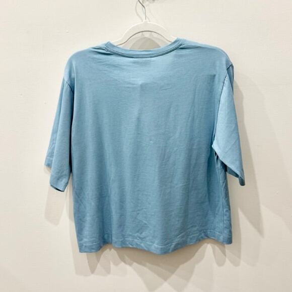 NWT Ottod'Ame Julep Printed Short Sleeve Crew Neck Graphic Tee Light Blue XS - Picture 3 of 5
